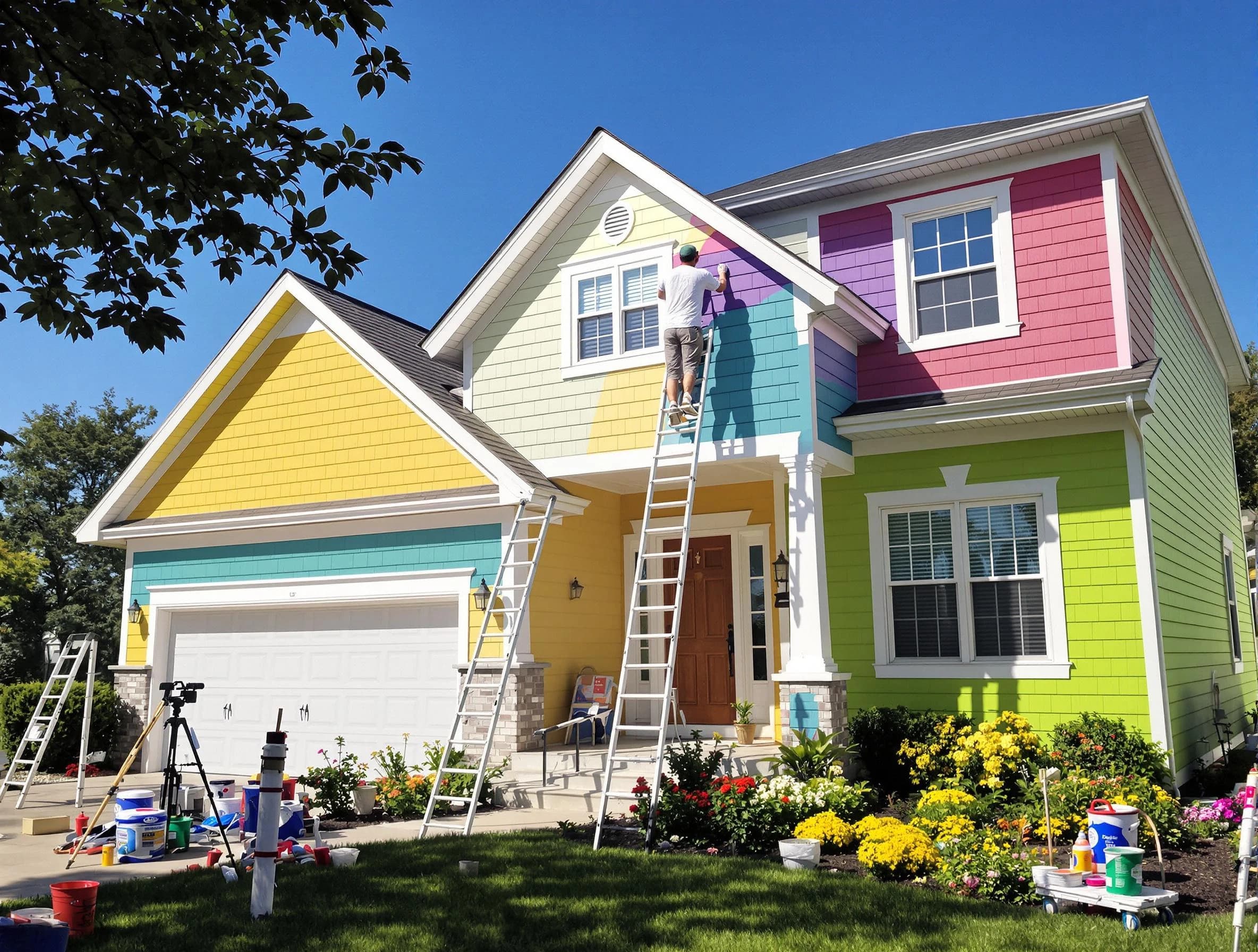 Scottsdale House Painters professionals painting a home exterior in Scottsdale, AZ