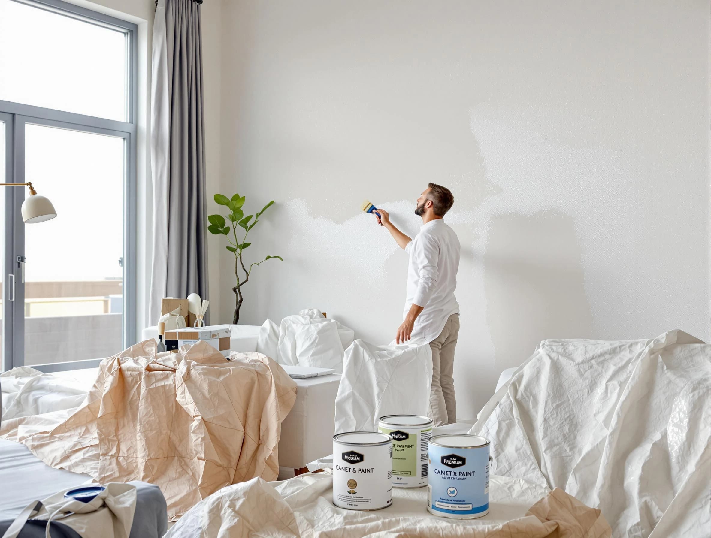 Scottsdale House Painters team carefully painting an interior wall in Scottsdale, AZ