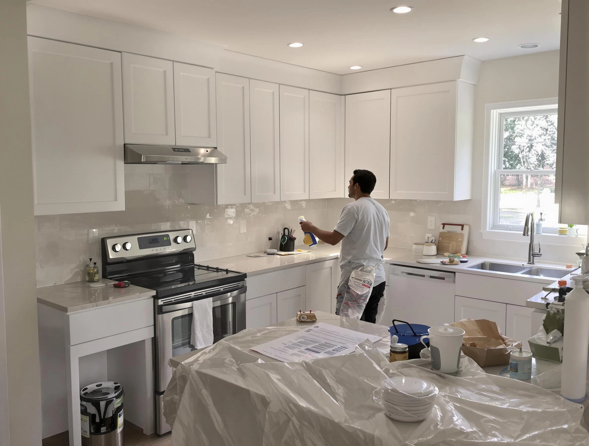 Scottsdale House Painters performing detailed kitchen painting in Scottsdale