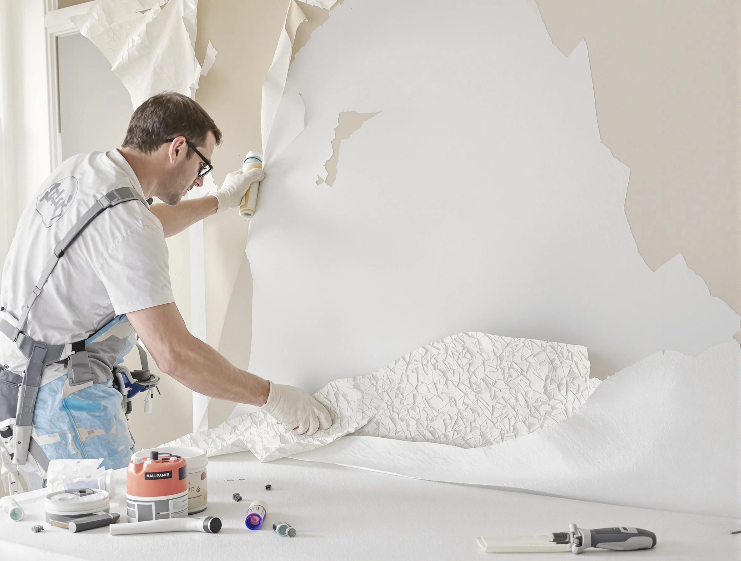 Detailed wallpaper removal and wall prep by Scottsdale House Painters in Scottsdale